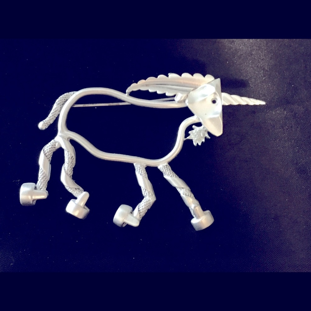UNICORN Lg Brooch Pin Wonderful & Whimsical